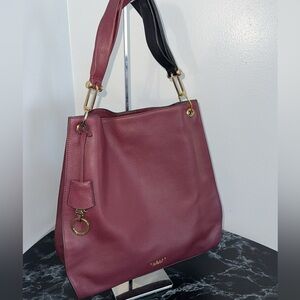 RADLEY LONDON Women's Cuba Street Twist Dark Red Open Top Shoulder Bag AUTHENTIC
